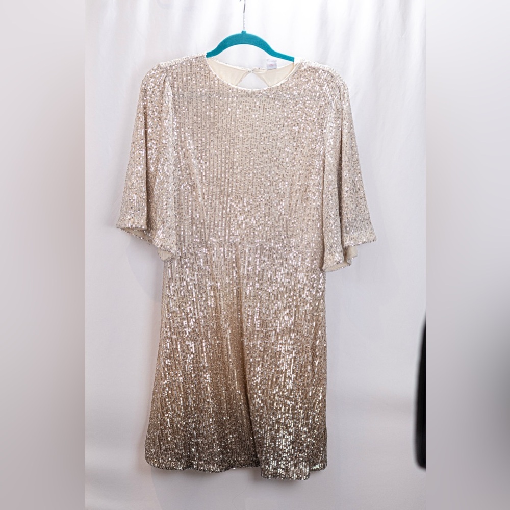 Old Navy Shimmering Silver Midi Dress